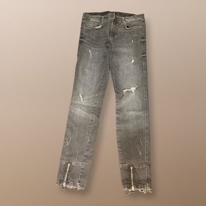 Grey low rise denim